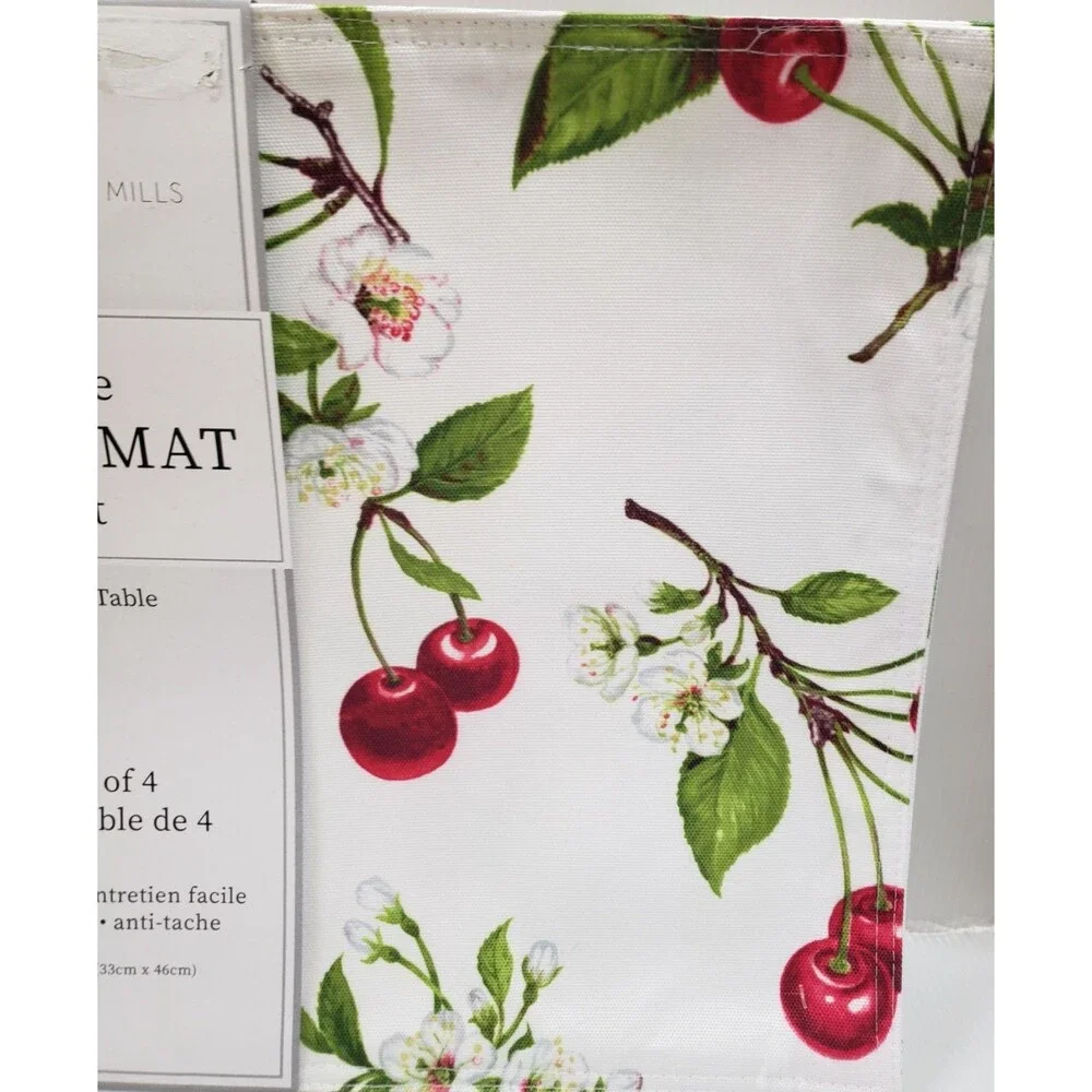 Set of 4 Same Reversible Fabric Placemats (13